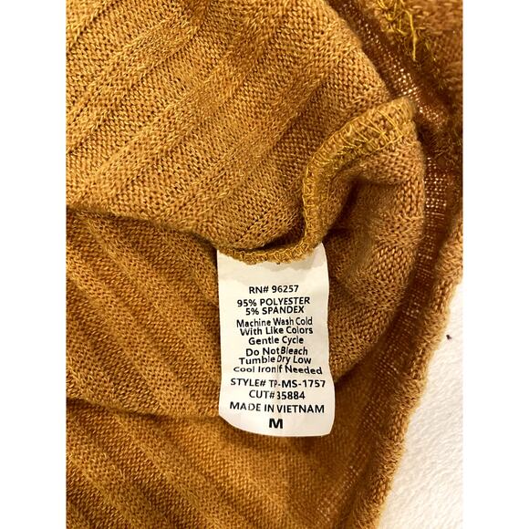 Boho Mustard Yellow Parallel Skies Casual Top Size M - Picture 8 of 8